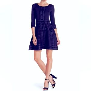 Nina Leonard Geometric Print Sweater Dress